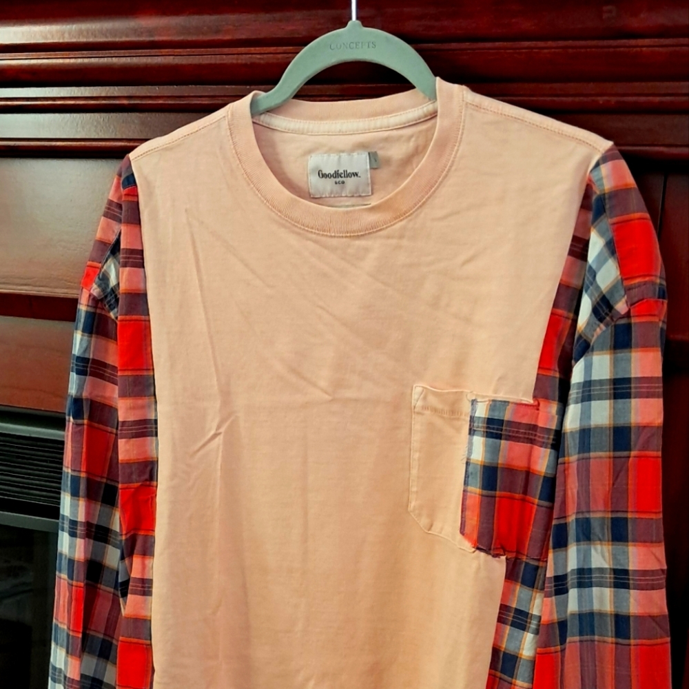 Handmade 2 fabric pullover shirt